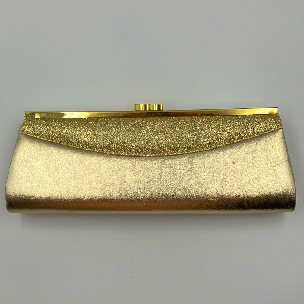 Coloriffic Gold Glitter and Metallic Evening Convertable Clutch - Preloved